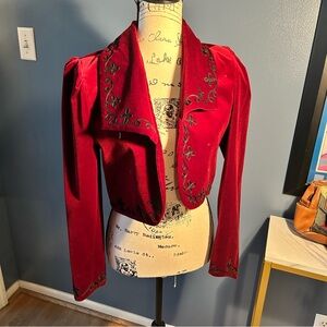 The J. Peterman company Velvet western ribbon embroidered Jacket